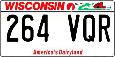 WI license plate 264VQR