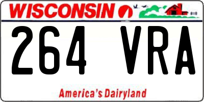 WI license plate 264VRA