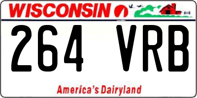 WI license plate 264VRB