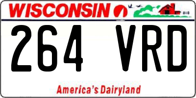 WI license plate 264VRD