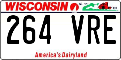 WI license plate 264VRE