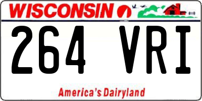 WI license plate 264VRI