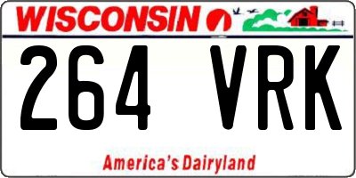 WI license plate 264VRK