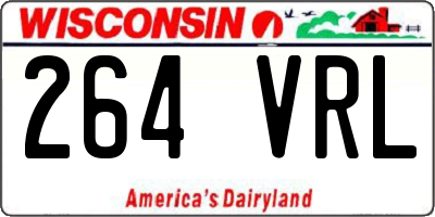 WI license plate 264VRL