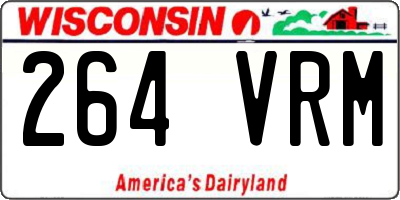 WI license plate 264VRM