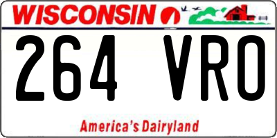 WI license plate 264VRO