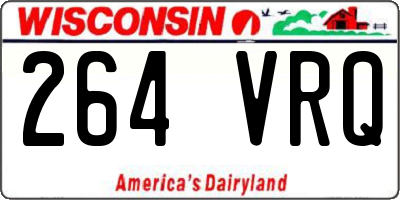WI license plate 264VRQ