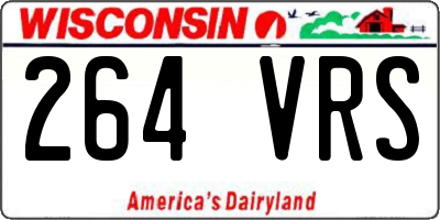 WI license plate 264VRS