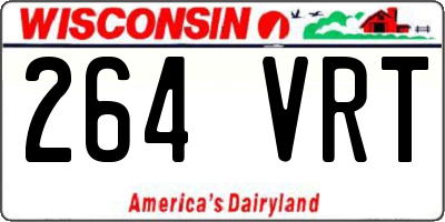 WI license plate 264VRT