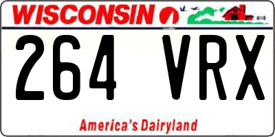 WI license plate 264VRX