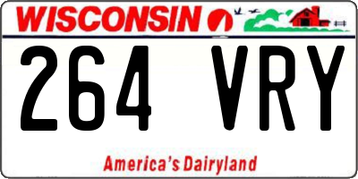 WI license plate 264VRY