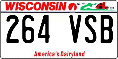 WI license plate 264VSB