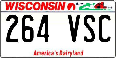 WI license plate 264VSC