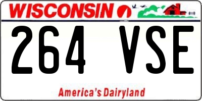 WI license plate 264VSE