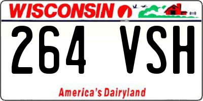 WI license plate 264VSH