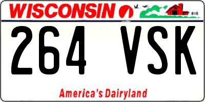 WI license plate 264VSK
