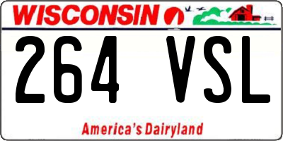 WI license plate 264VSL