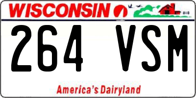 WI license plate 264VSM