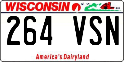 WI license plate 264VSN