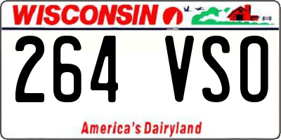 WI license plate 264VSO