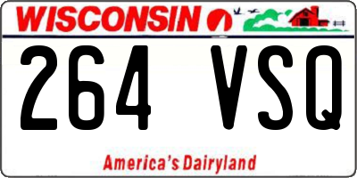 WI license plate 264VSQ