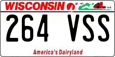 WI license plate 264VSS