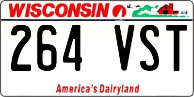 WI license plate 264VST