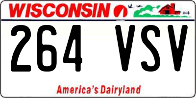 WI license plate 264VSV