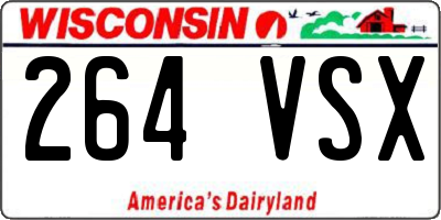 WI license plate 264VSX
