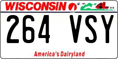 WI license plate 264VSY