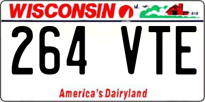WI license plate 264VTE