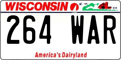 WI license plate 264WAR