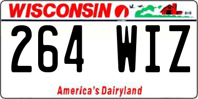 WI license plate 264WIZ