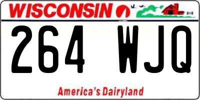 WI license plate 264WJQ