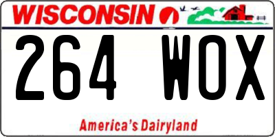 WI license plate 264WOX