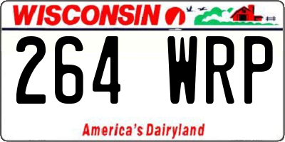 WI license plate 264WRP