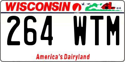 WI license plate 264WTM