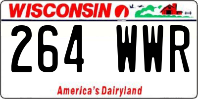 WI license plate 264WWR