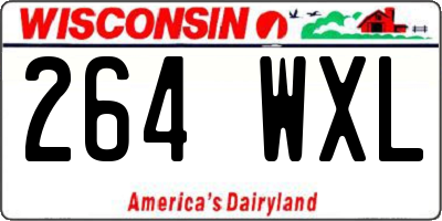 WI license plate 264WXL