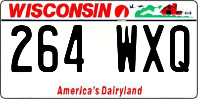 WI license plate 264WXQ