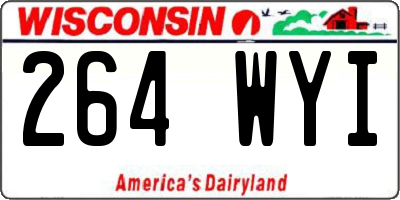 WI license plate 264WYI