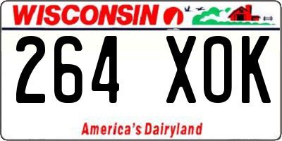 WI license plate 264XOK