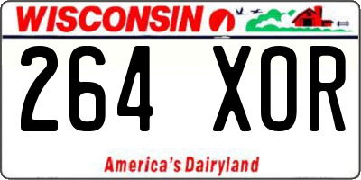 WI license plate 264XOR