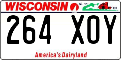 WI license plate 264XOY