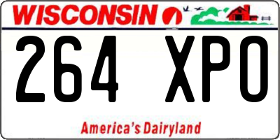 WI license plate 264XPO