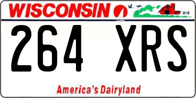 WI license plate 264XRS