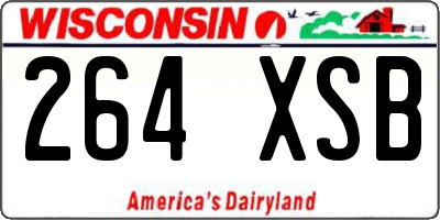 WI license plate 264XSB