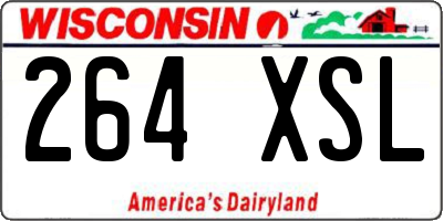 WI license plate 264XSL