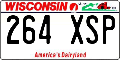 WI license plate 264XSP