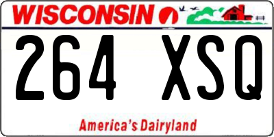 WI license plate 264XSQ